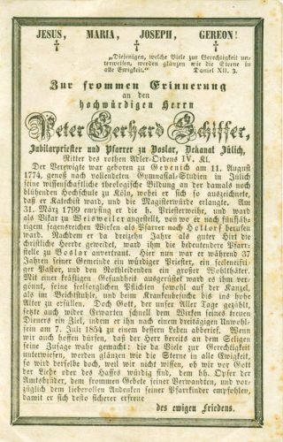 1854-07-07 Peter Gerhard Schiffer (Pfarrer)