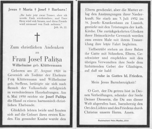 1952-07-03-Wilhelmine-Palitza-geb-Kluettermann